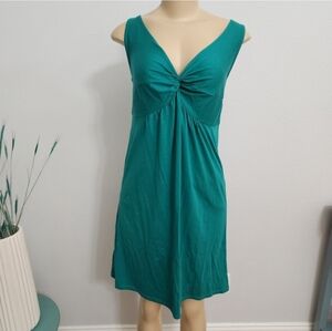 LOFT Teal Twist-Front Dress